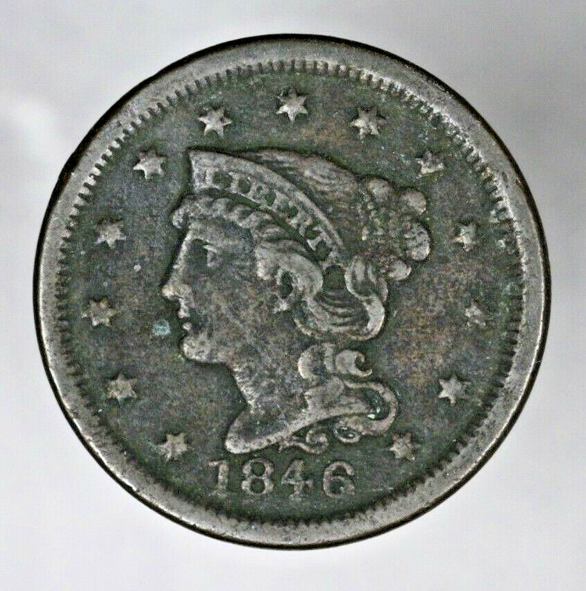 US 1846 Braided Hair Large Cent  A3147