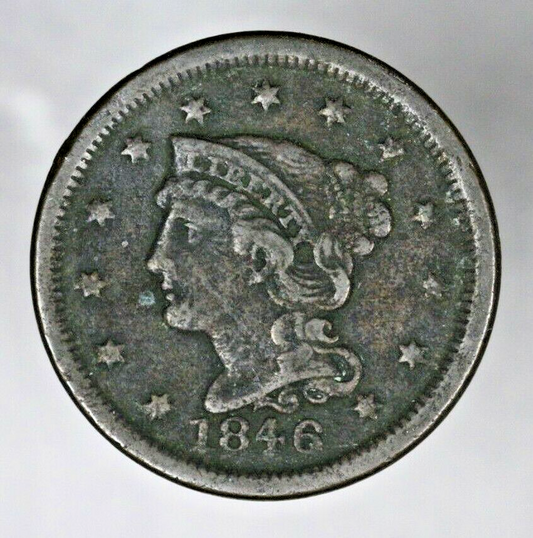 US 1846 Braided Hair Large Cent  A3147