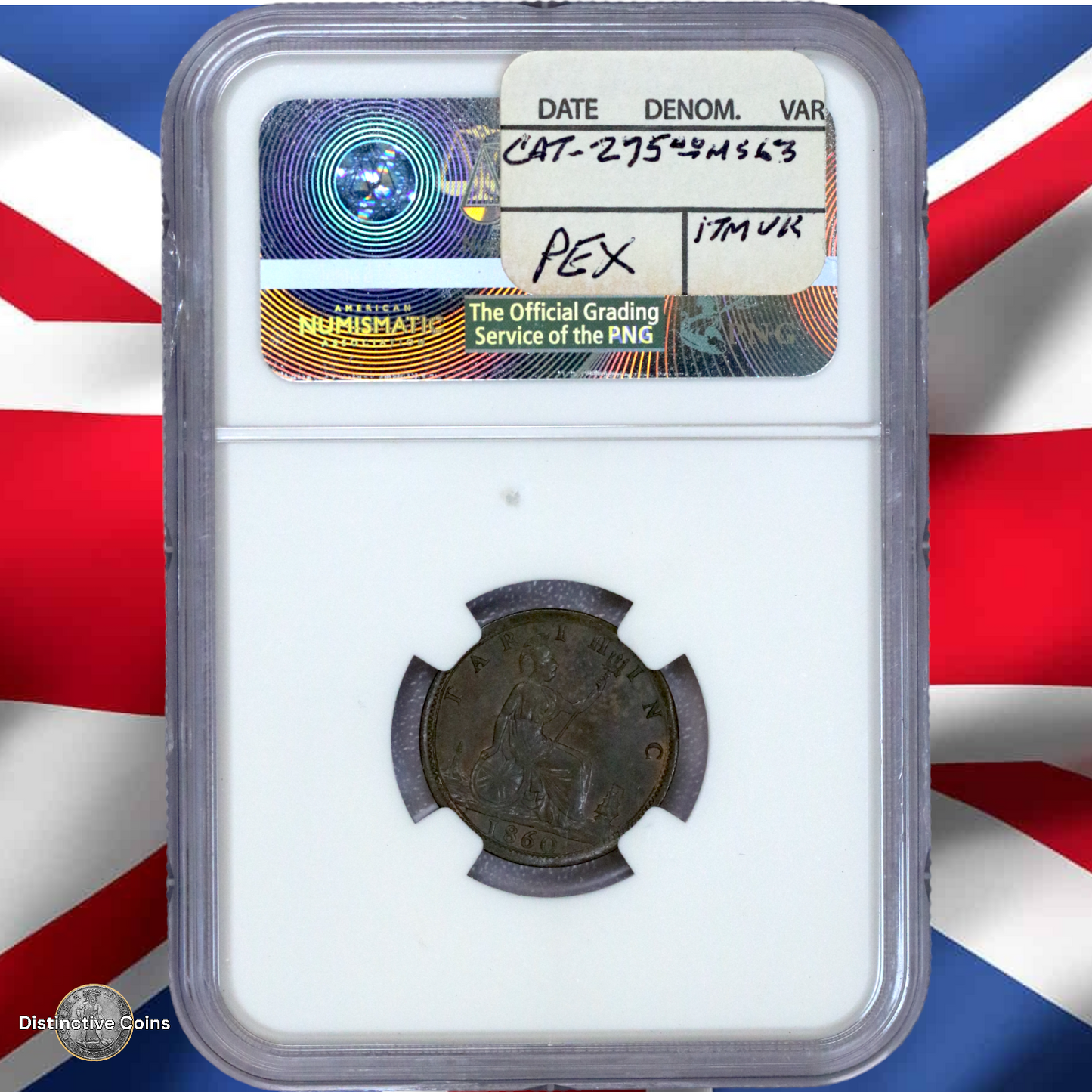 Great Britain 1860 Farthing NGC MS63BN - GBS047