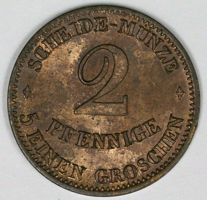 Saxe-Coburg-Gotha 1856 E 2 Pfennig Near Ge UNC   A2755