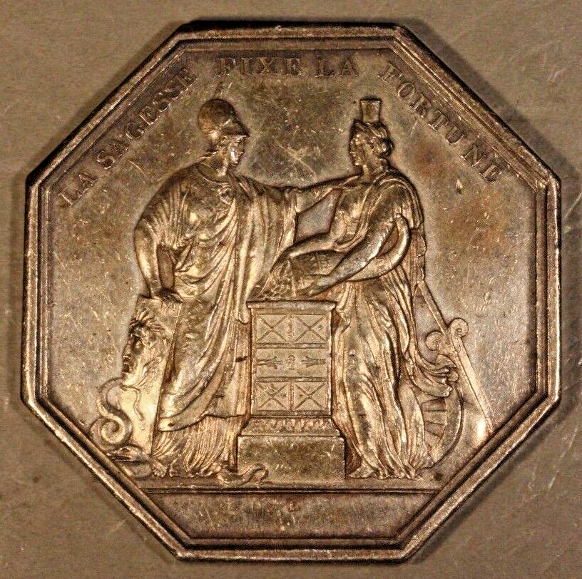 1845-60 Jeton Token Banque de France ANVIII /LA Fortune 