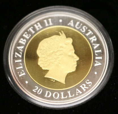 Australia 2000 Millennium Bi-Metal Gold/Silver $20 Proof   B406