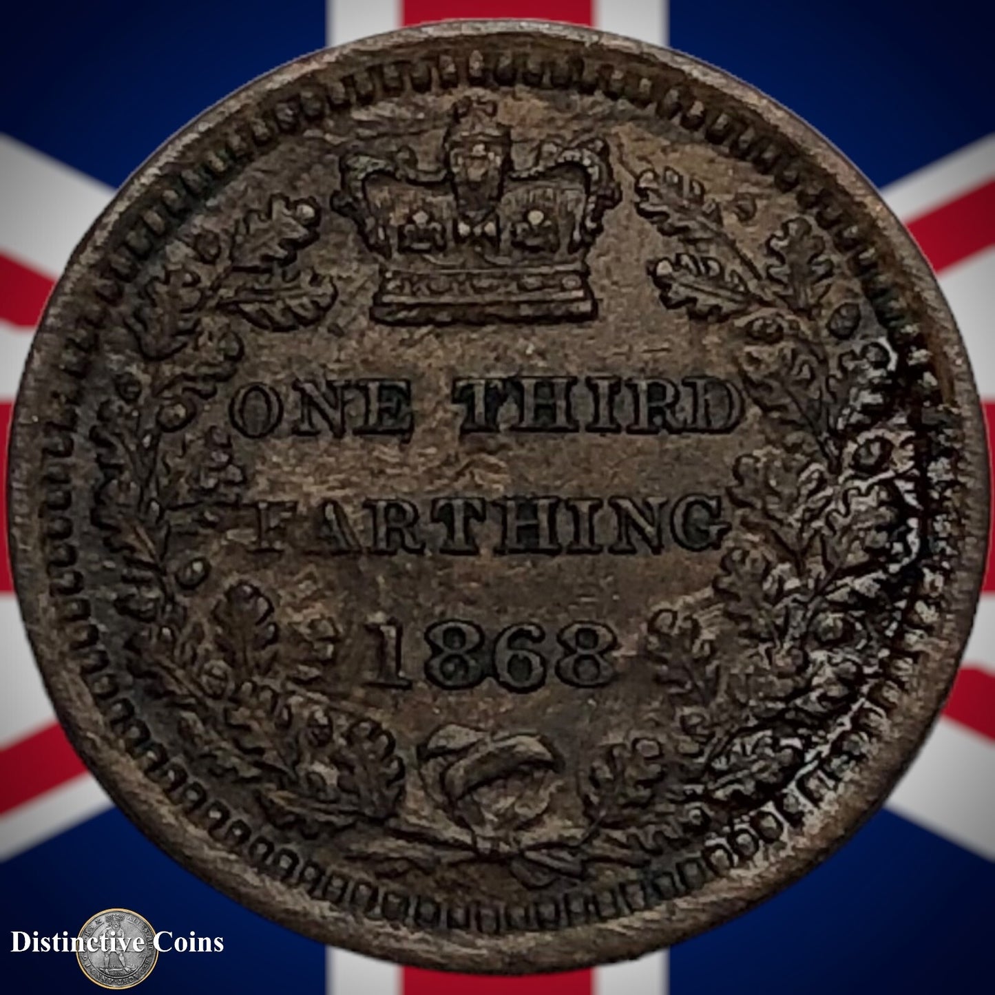 Great Britain 1868 Third Farthing 1/3 Penny GB3014