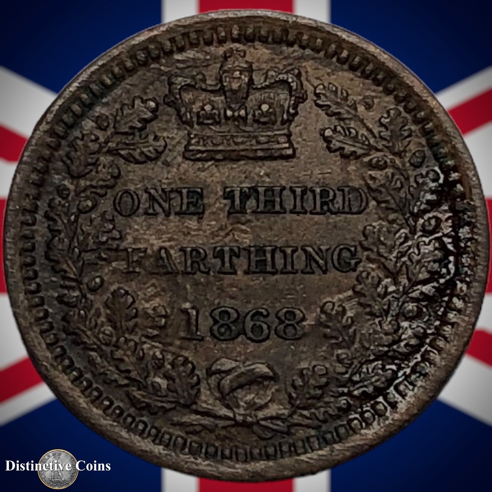 Great Britain 1868 Third Farthing 1/3 Penny GB3014