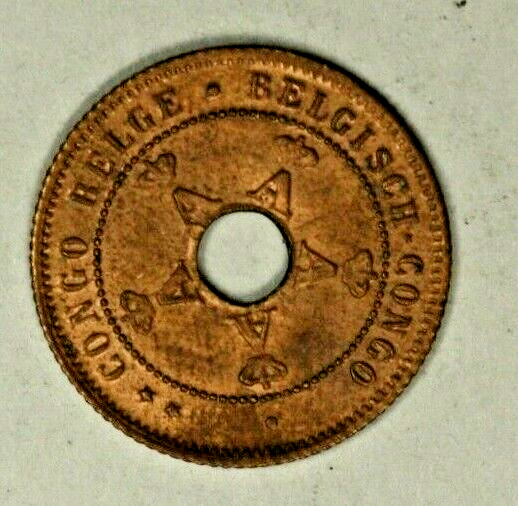 Belgian Congo Centime 1919  Reddish UNC  A1907