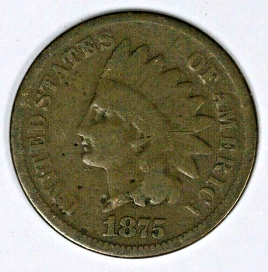 US 1875 Indian Head Penny Pitting  A2846