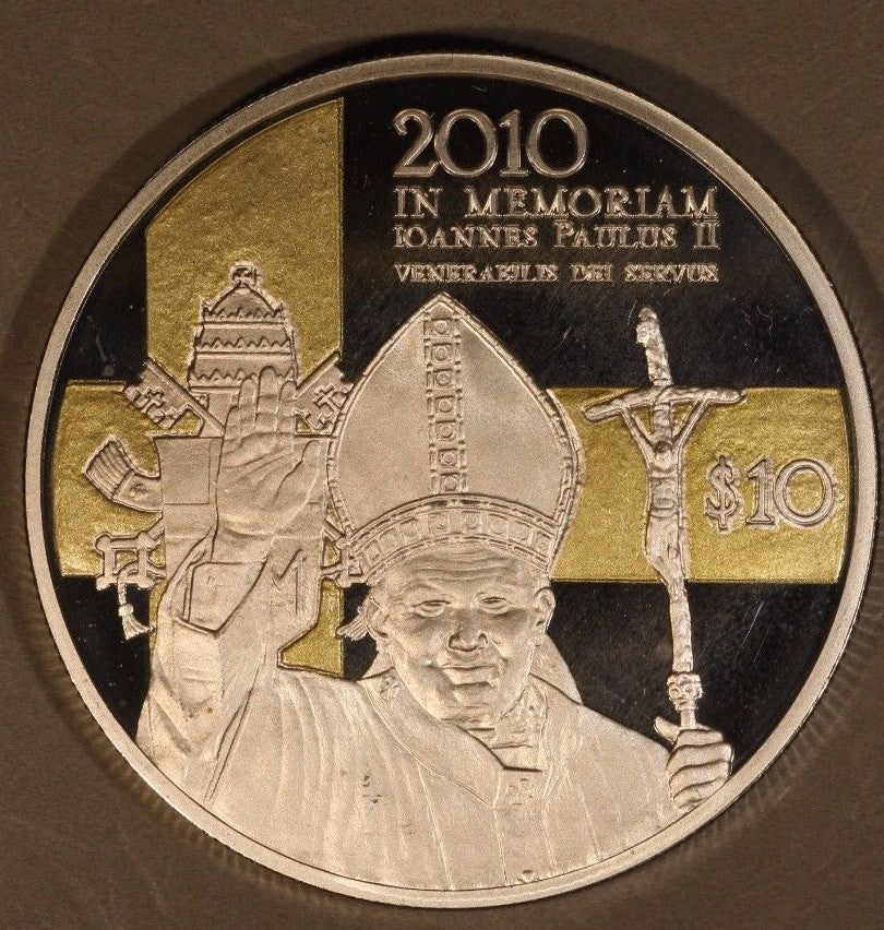 2010 Nauru, Bank of, $10 5th Annv. Pope JohnPaul II Death