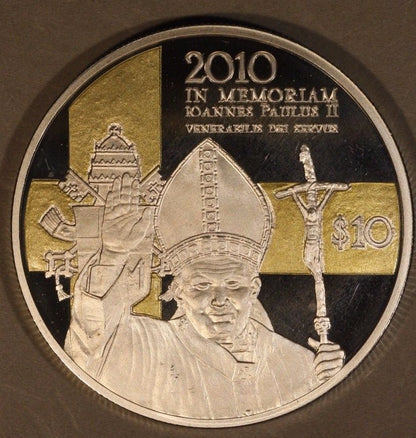 2010 Nauru, Bank of, $10 5th Annv. Pope JohnPaul II Death