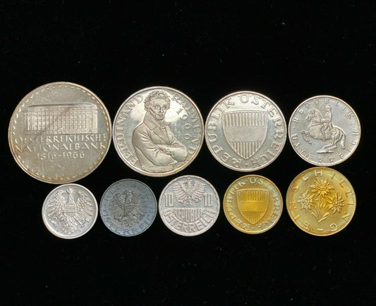Austria 1966 Proof Set 9 Coins Scarce    B194