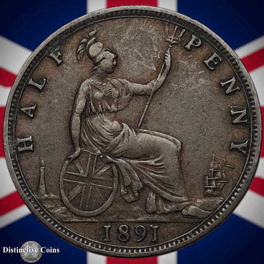Great Britain 1891 Half Penny 1/2d GB5676