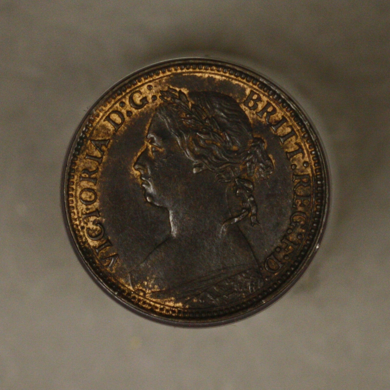 Great Britain 1875 H Farthing Brown UNC Traces of Red