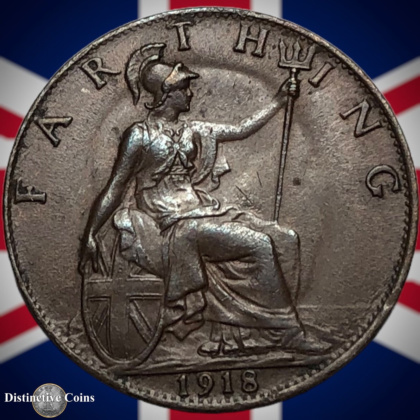 Great Britain 1918 Farthing 1/4d GB4698