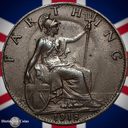 Great Britain 1918 Farthing 1/4d GB4698
