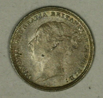 Great Britain Silver 6 Pence 1883 Nice Toned UNC   A2453