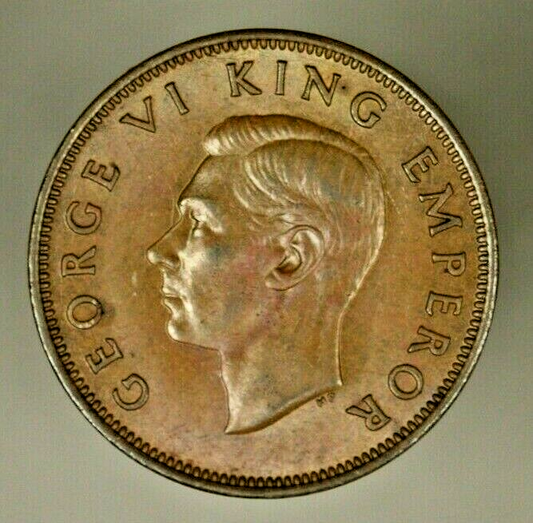 New Zealand 1/2 Penny 1942  Brown UNC   A819