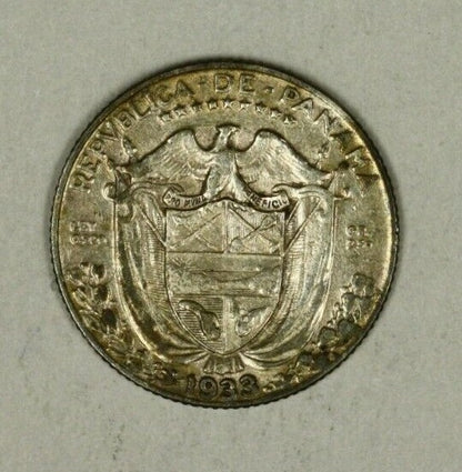 Panama Silver 1/10 Balboa 1933   XF   A1143