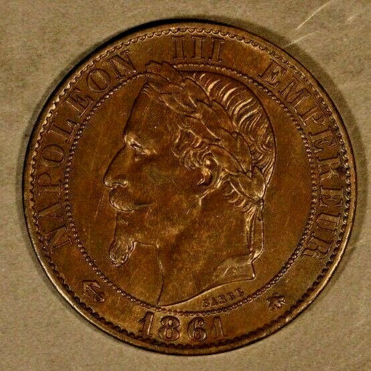 1861A France 5 Centimes Very High Grade Coin       
