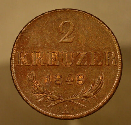 Austria 1848 A 2 Kreuzer Nice Unc A135