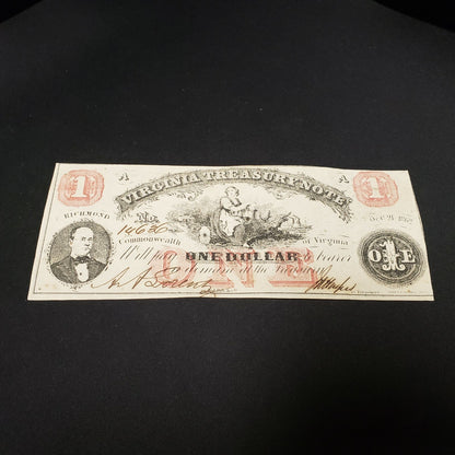 Virginia Treasury Note 1862 $1 Richmond