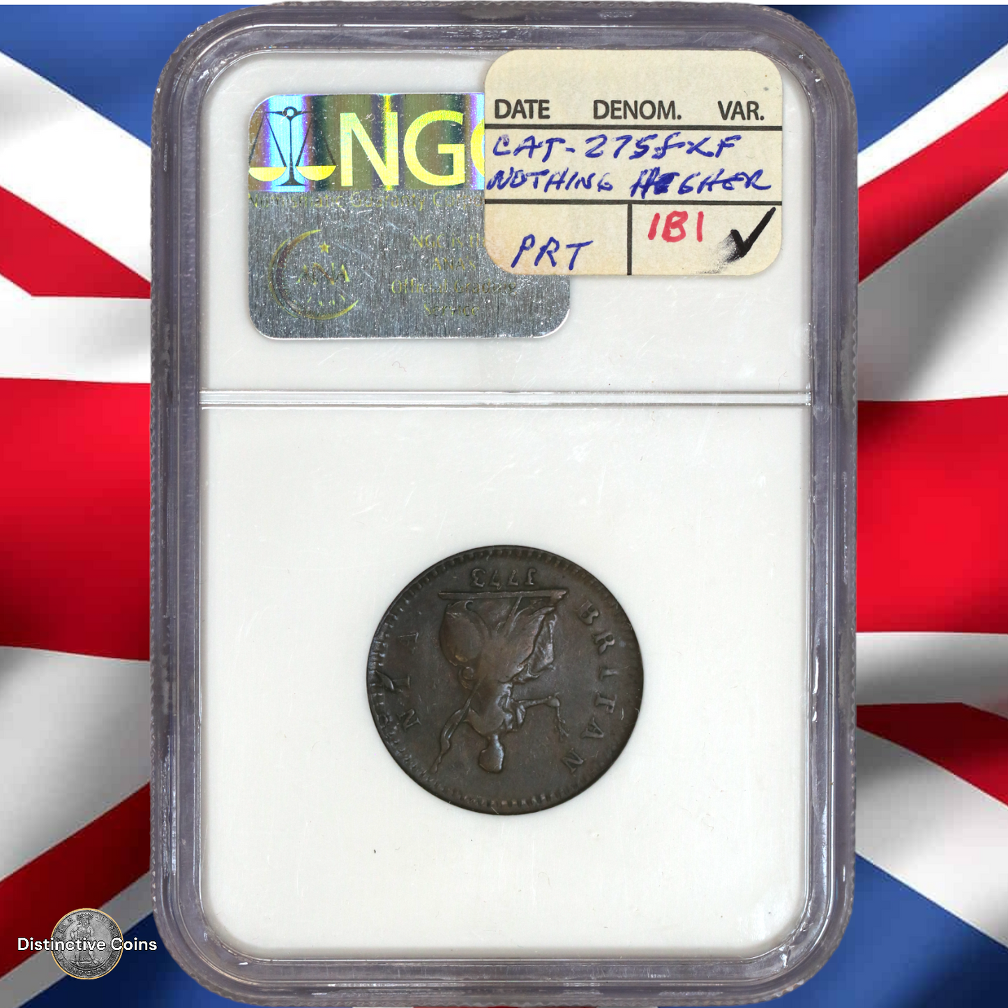 Great Britain 1773 Farthing NGC XF45BN - GBS033