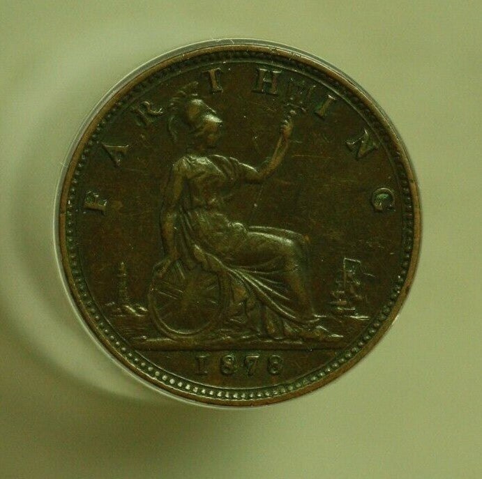 Great Britain 1878 Farthing XF   A278