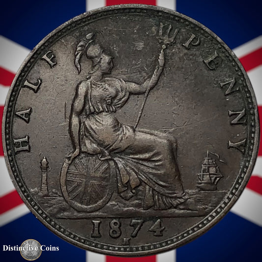 Great Britain 1874 H Half Penny 1/2d GB5507