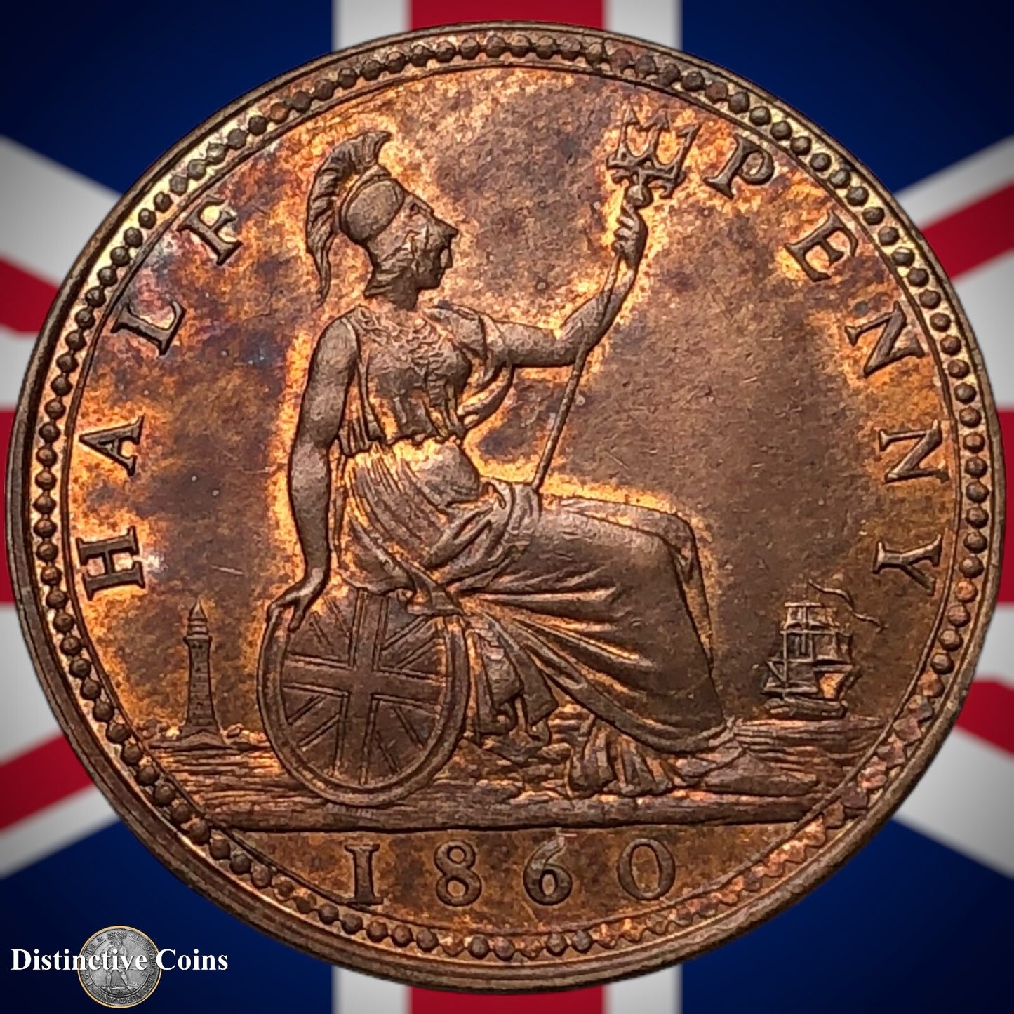 Great Britain 1860 Half Penny 1/2d GB5347