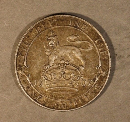 1907 Great Britain Shilling High Quality    
