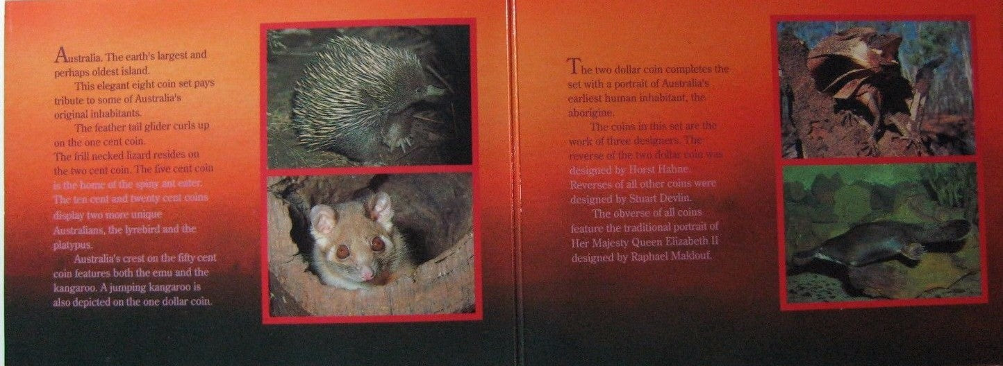 1989 Australia 8 Pc. Mint Set w/Orig.Folder & Sleeve   