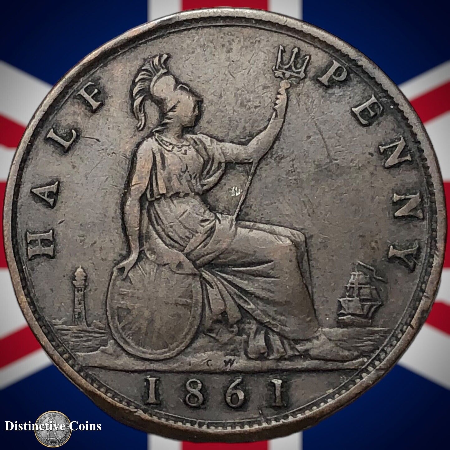 Great Britain 1861 Half Penny 1/2d GB5348