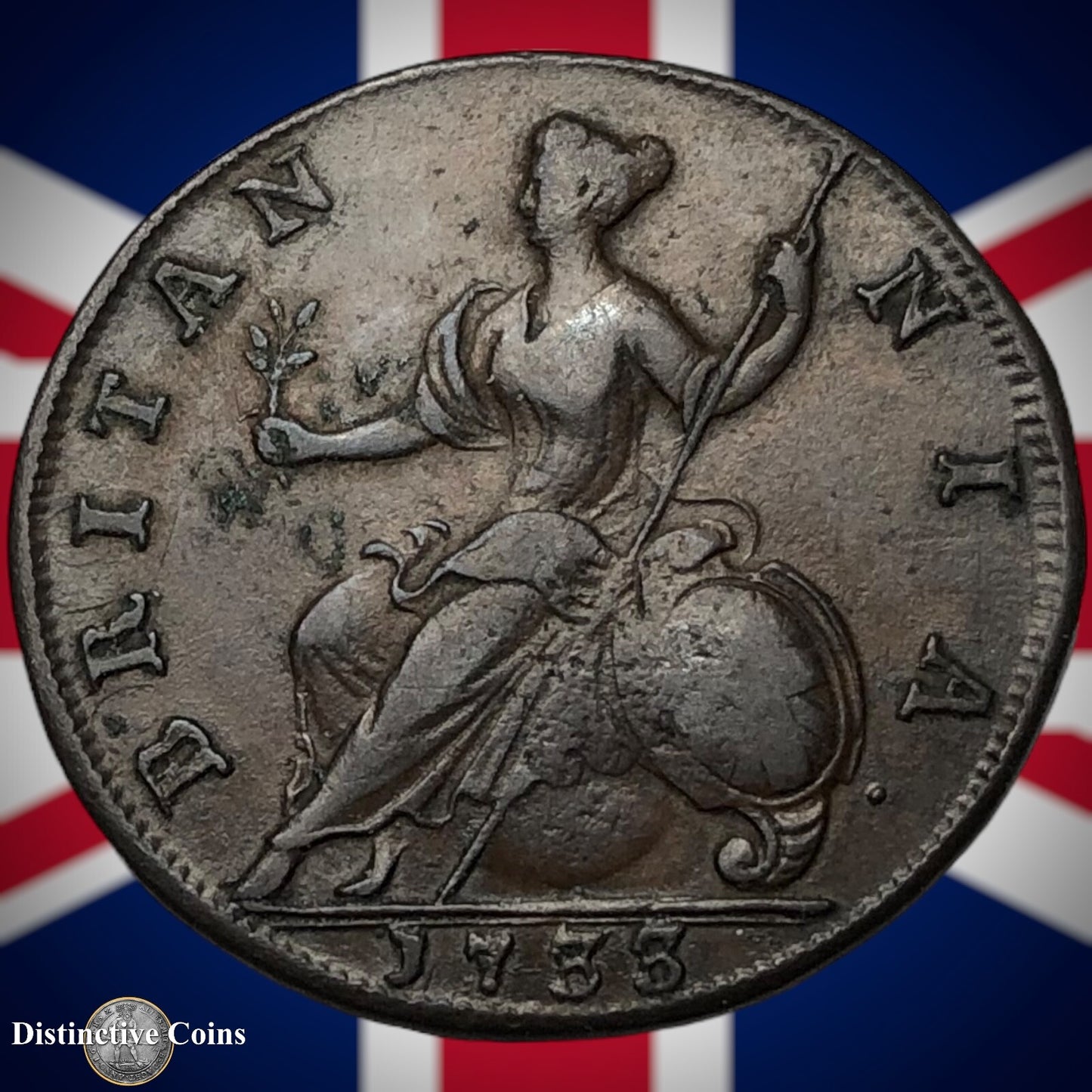 Great Britain 1733 Half Penny 1/2d GB5045