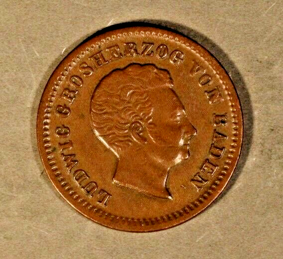 1828D German State Baden 1 Kreuzer Light Circulation   
