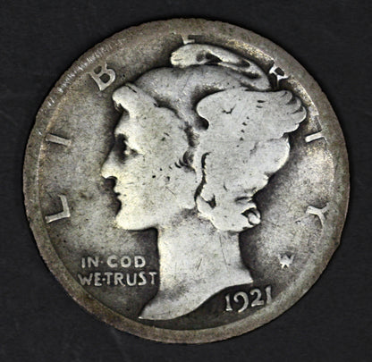 US 1921 D Mercury Dime  A3203