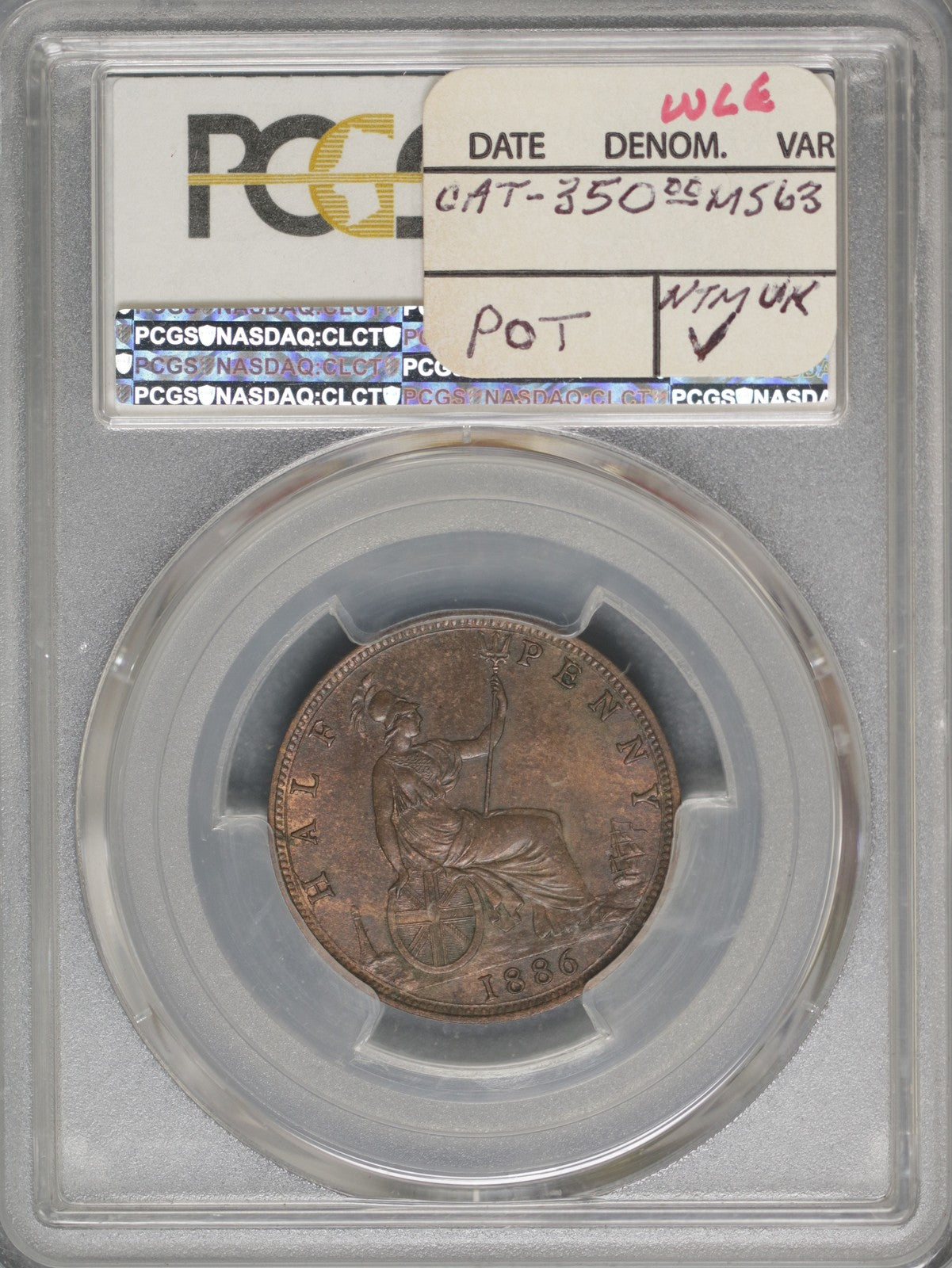 Great Britain 1886 1/2 Penny K-754 NGC MS63 BN