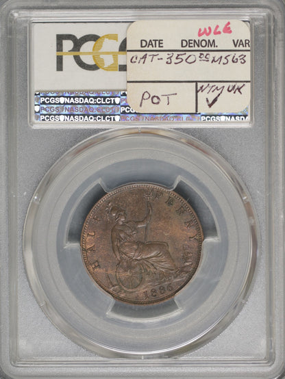 Great Britain 1886 1/2 Penny K-754 NGC MS63 BN