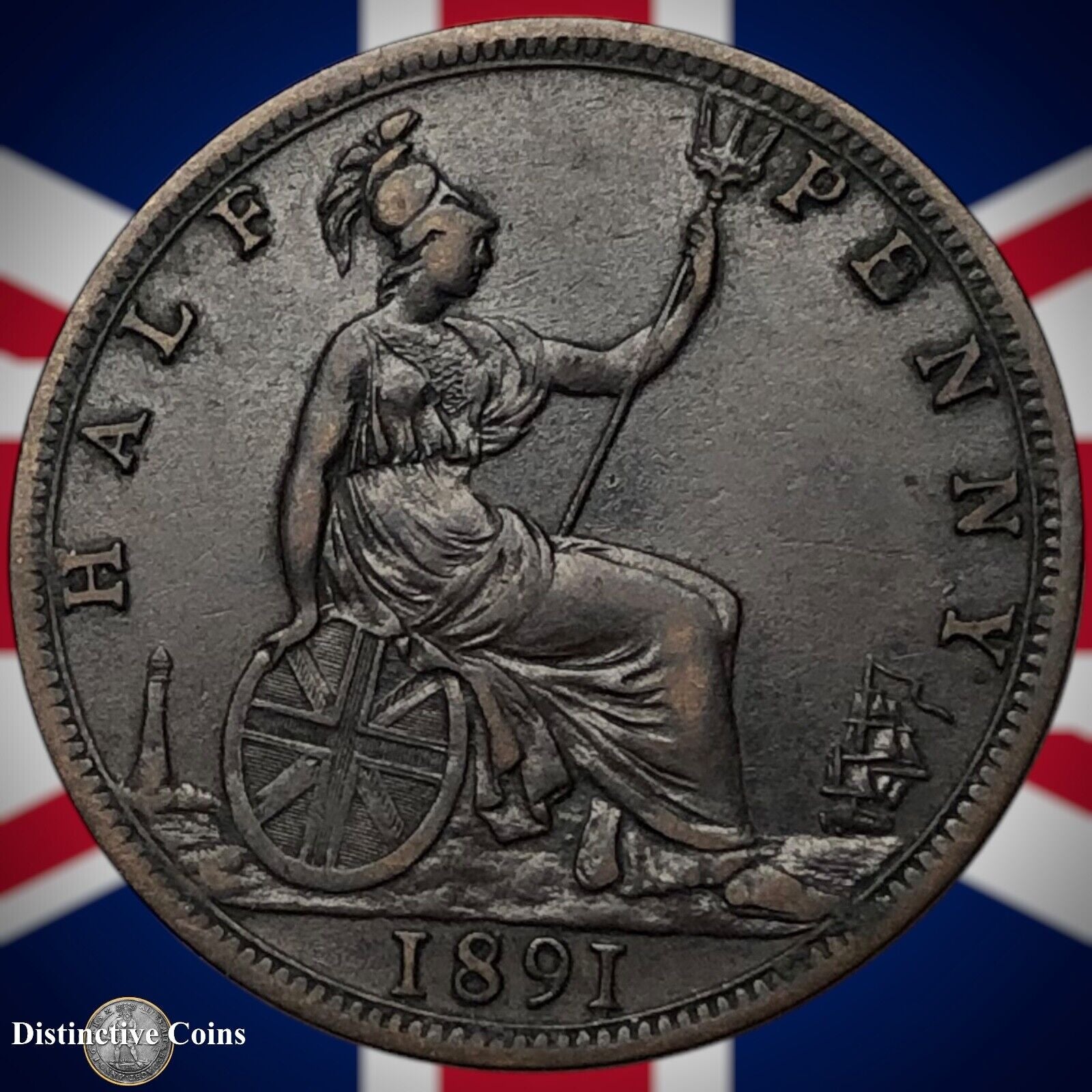 Great Britain 1891 Half Penny 1/2d GB5684