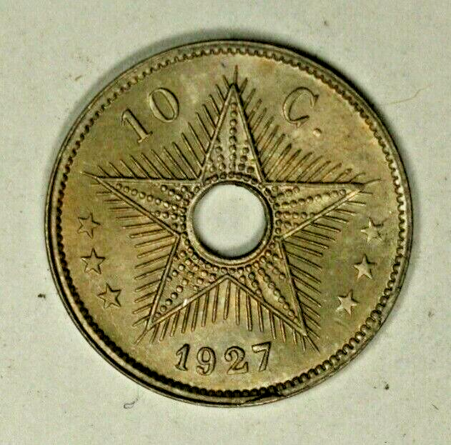 Belgian Congo 10 Centimes 1927 Gem BU  A1909