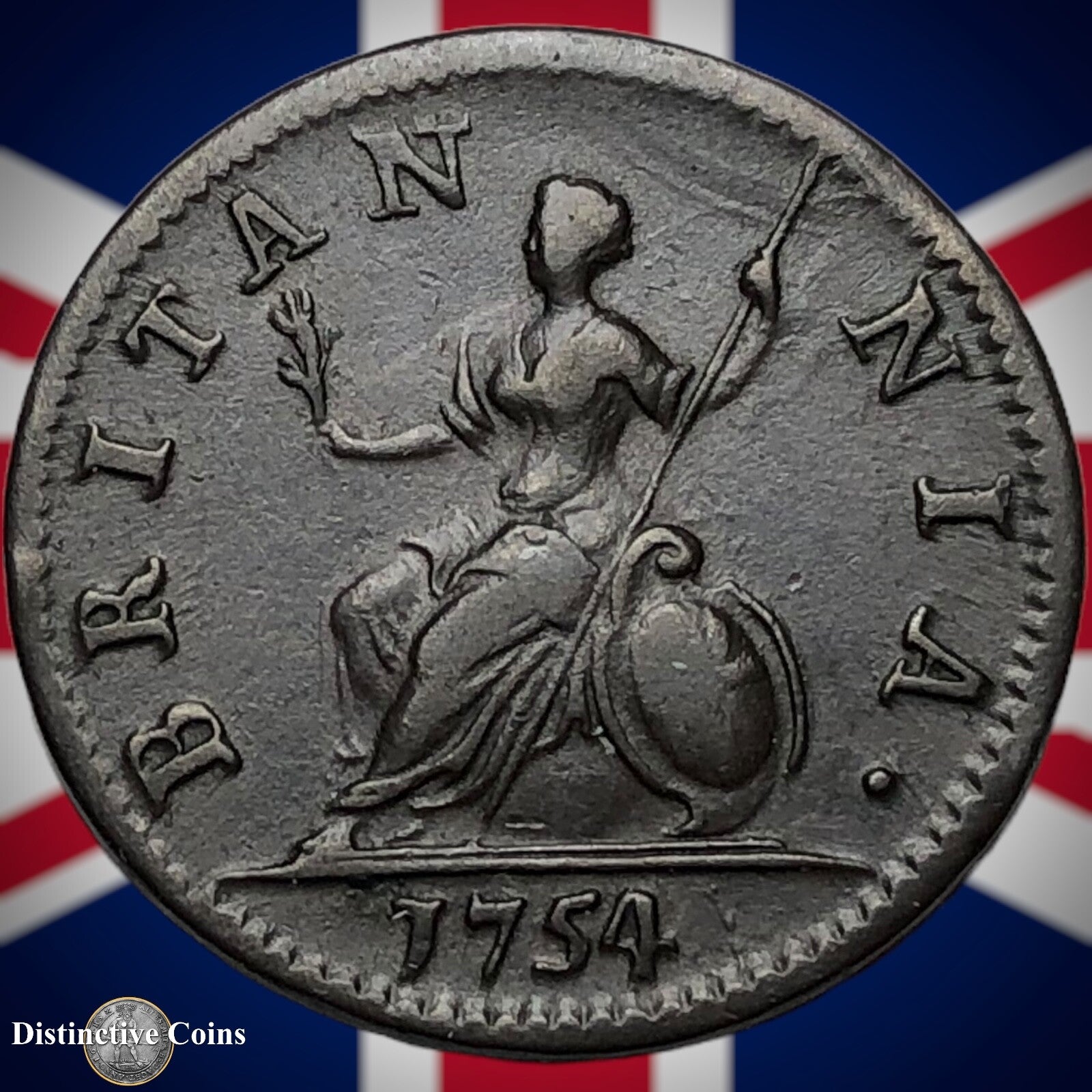 Great Britain 1754 Farthing 1/4d GB3182