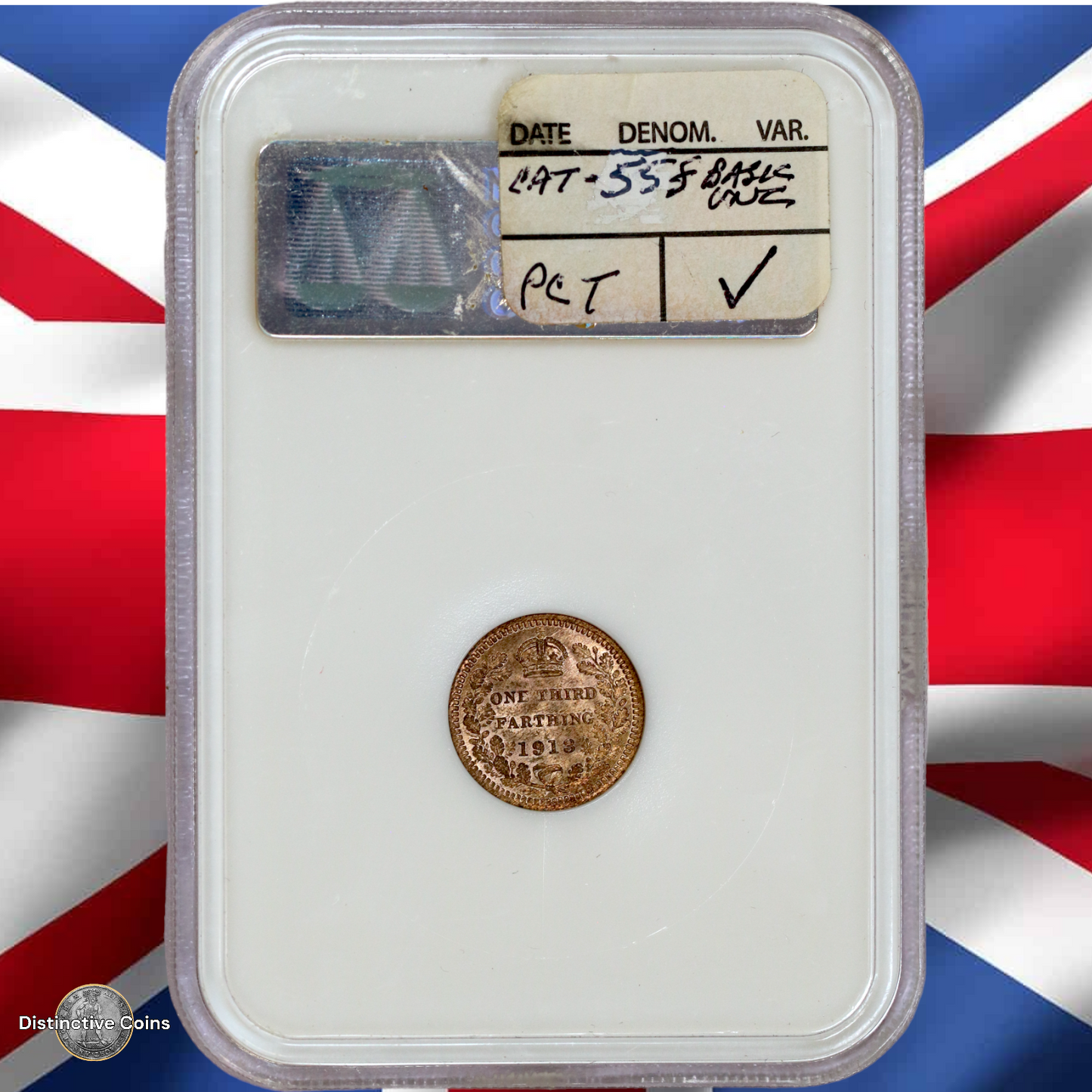 Great Britain 1913 1/3 Farthing NGC MS65RD - GBS013