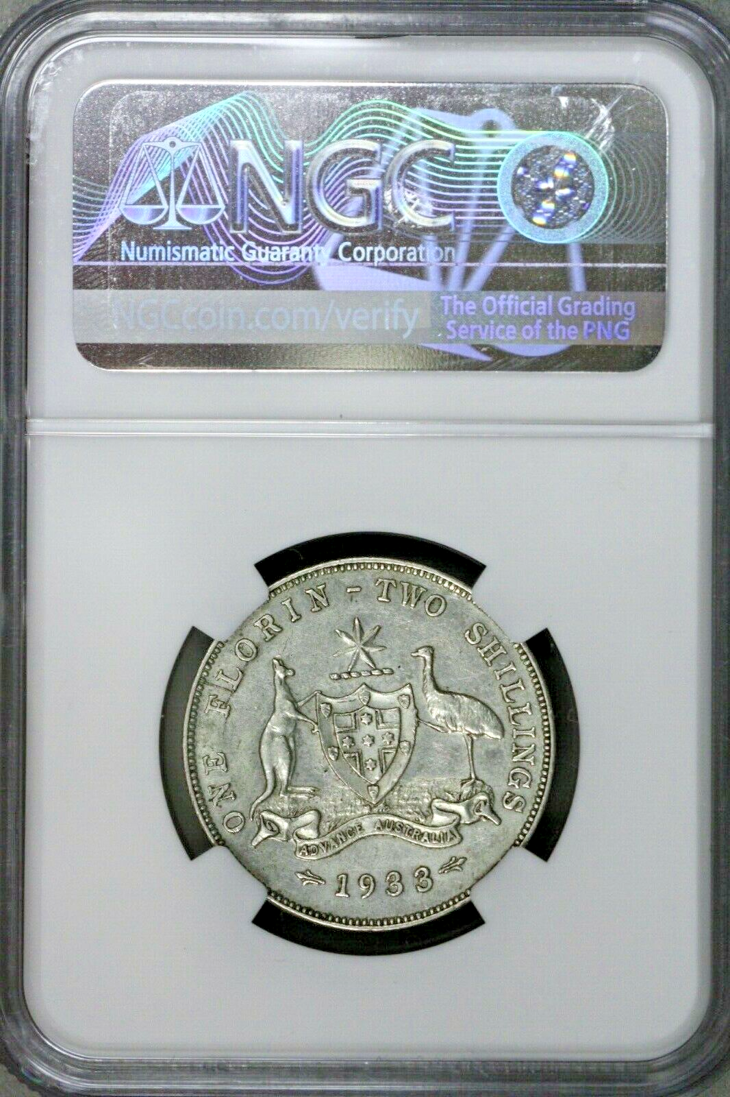 Australia 1933 2 Shillings (Florin) NGC AU Details Cleaned S597