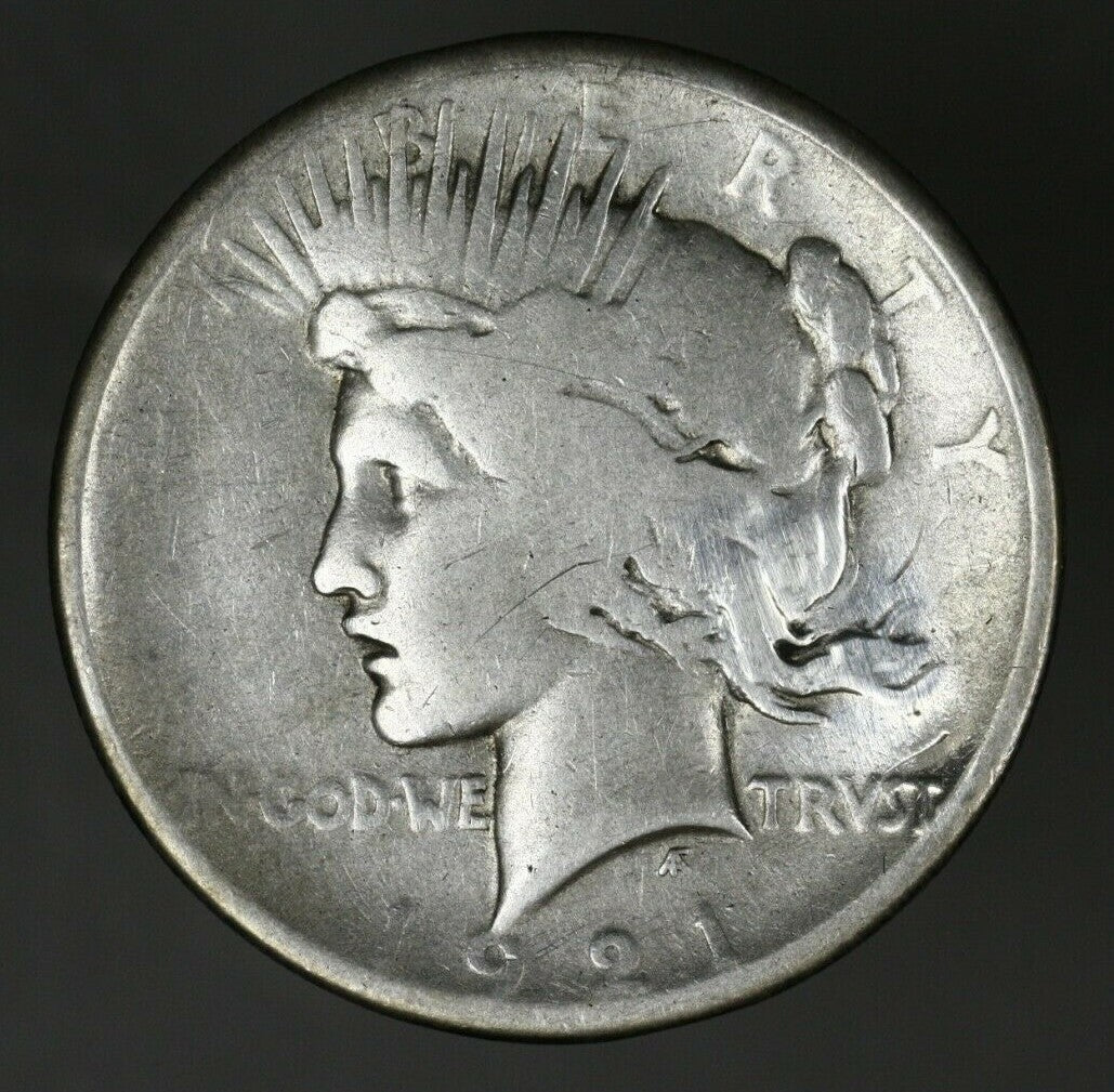 US 1921 Peace Dollar Damaged  A3082