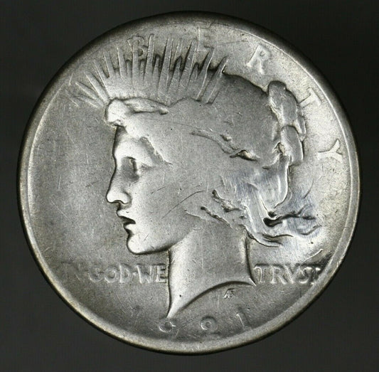 US 1921 Peace Dollar Damaged  A3082