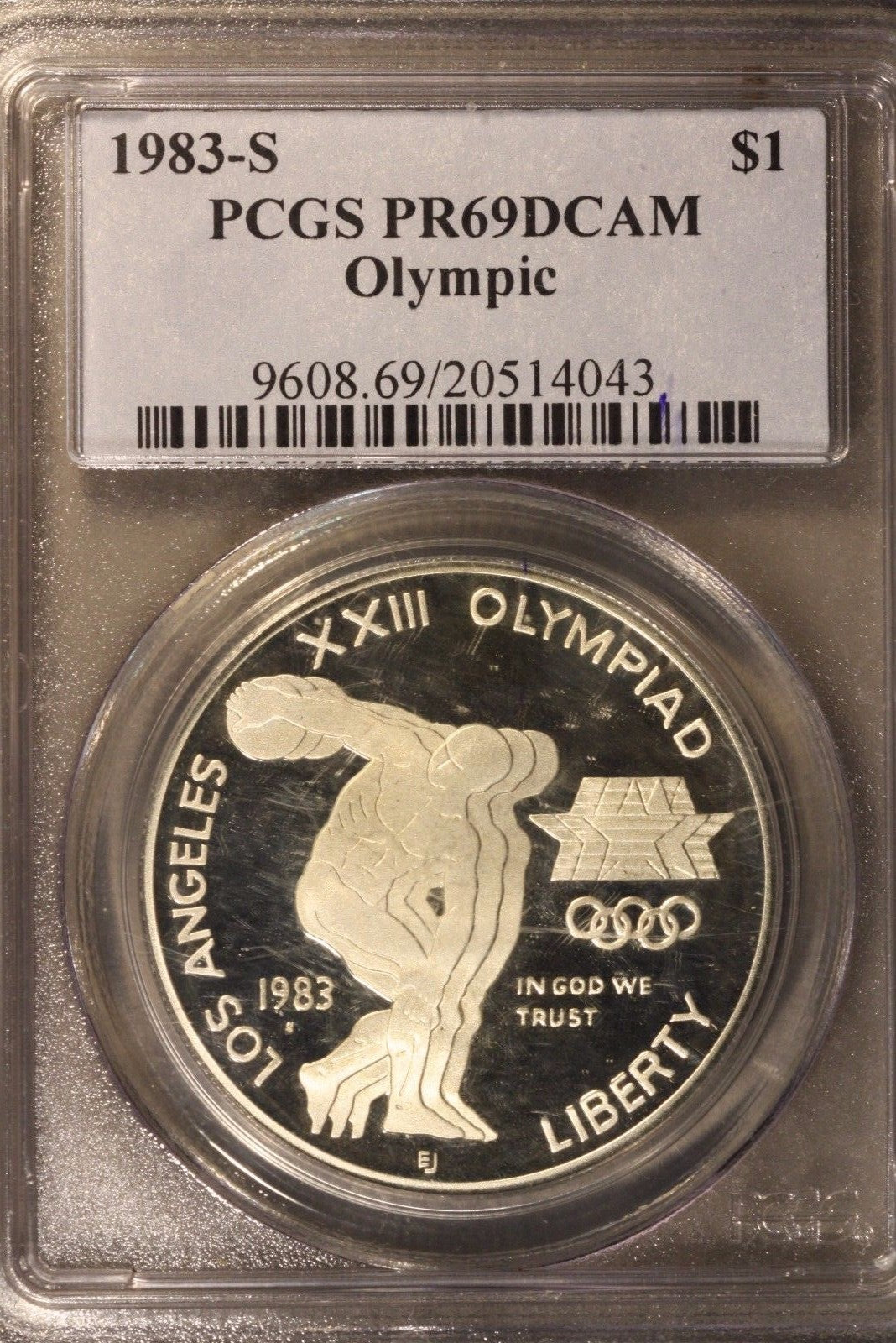 1983 S L.A. Olympics Silver Comm. Dol. PCGS PR69DCAM  
