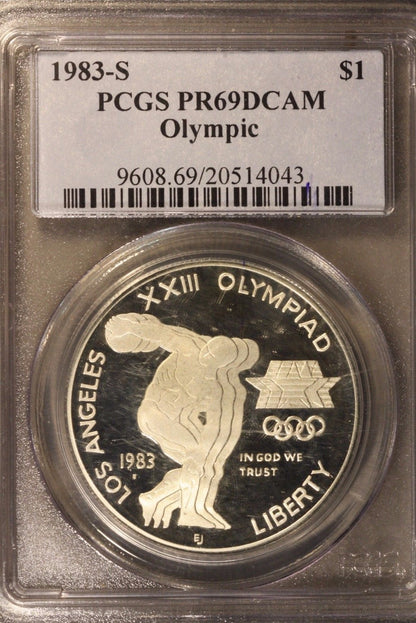 1983 S L.A. Olympics Silver Comm. Dol. PCGS PR69DCAM  