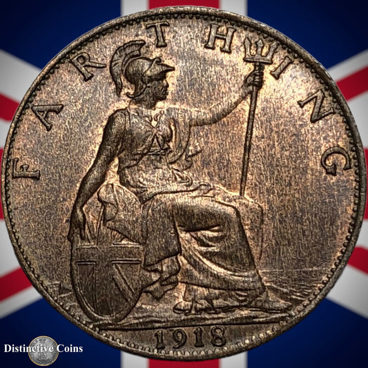 Great Britain 1918 Farthing 1/4d GB4709