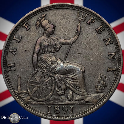 Great Britain 1891 Half Penny 1/2d GB5682