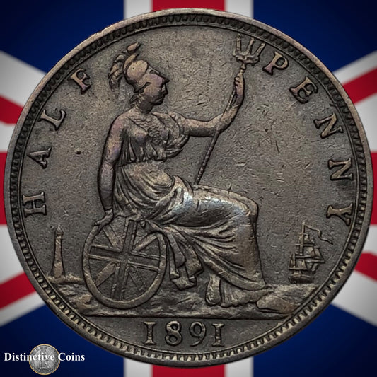 Great Britain 1891 Half Penny 1/2d GB5682