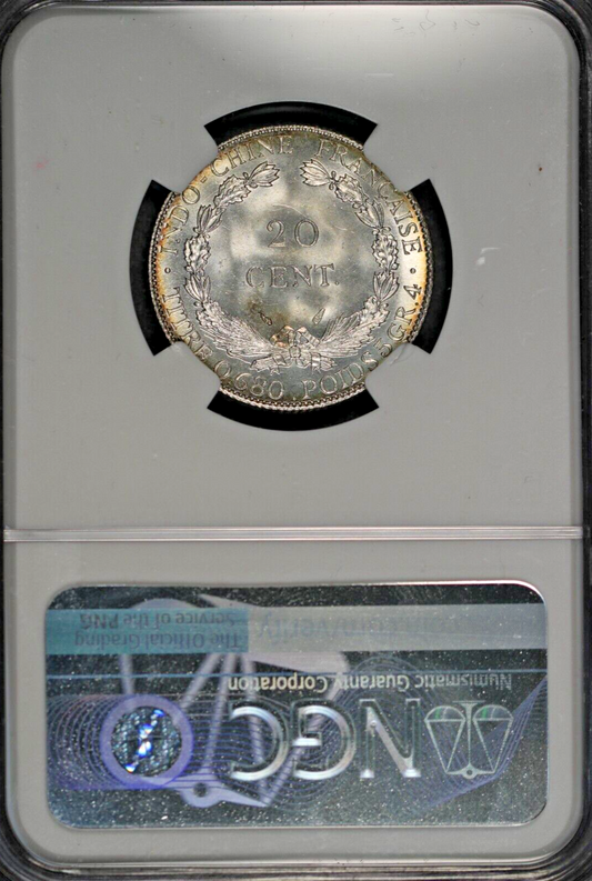 1937 French Indo China 20 Cents NGC MS 66+  S797