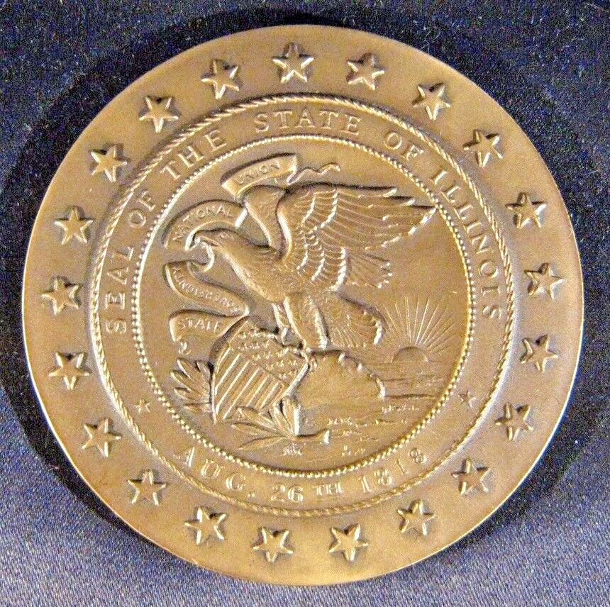 1968 Illinois Sesquicentennial Medallion Brass    