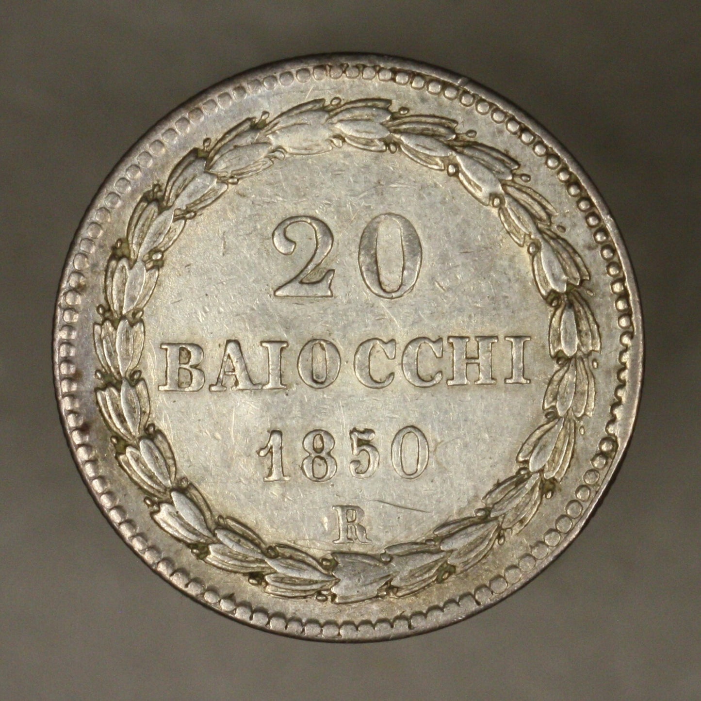 Italy Papal States 1850 R 20 Baiocchi 